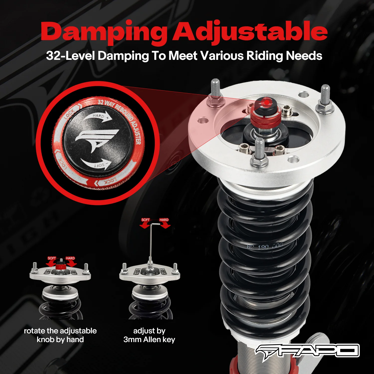 32-Level Damping Coilover for BMW 1 Series E82 2011 &BMW M3 E90/E92/E93 2007-2013 PF016430 - Image 4