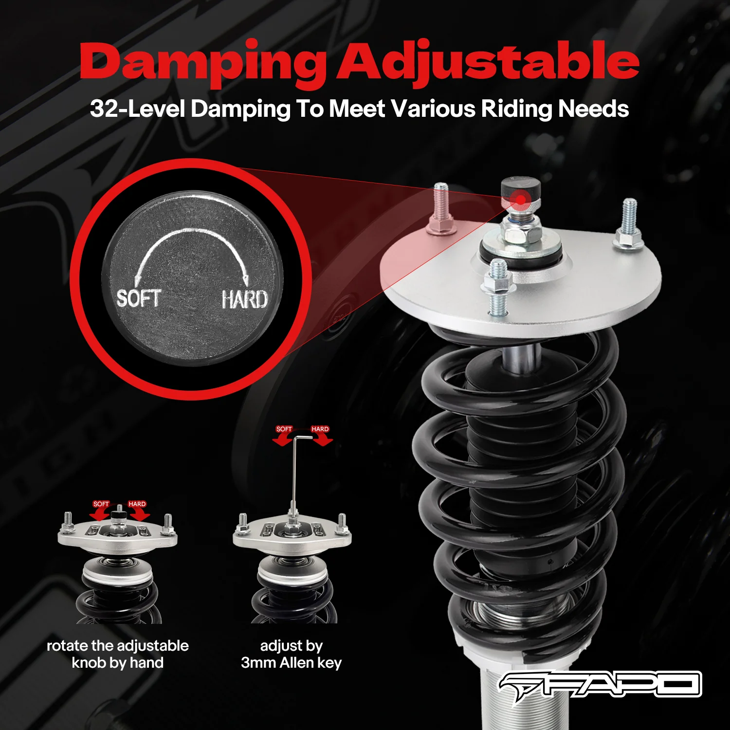 32-Level Damping Coilover for 2003-2015 Infiniti G35X G37X M35X M45X Q40 Q60 AWD V36/CV36 PF008620 - Image 4