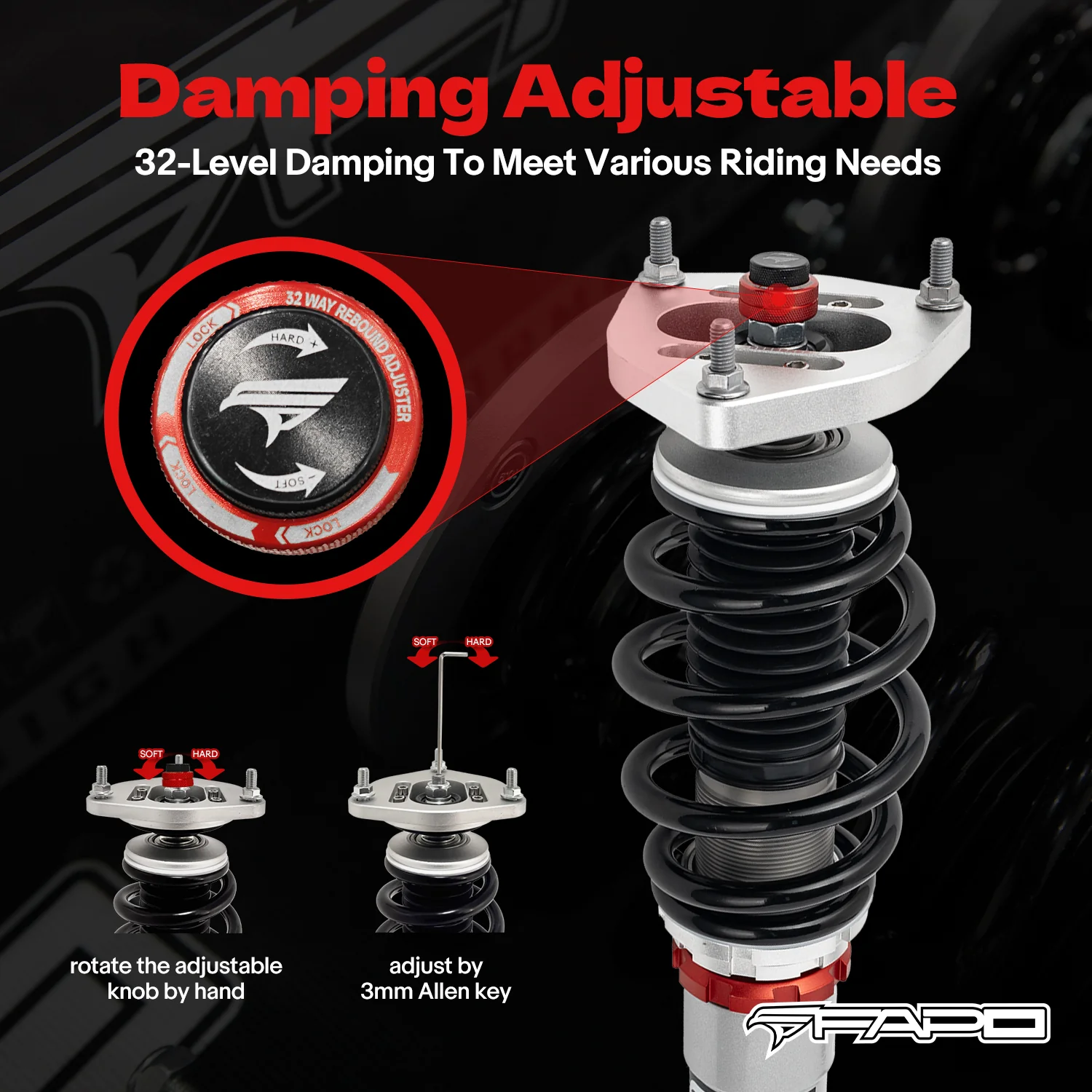 32-Level Damping Coilover for 1995-1999 Nissan Maxima & Infiniti I30 A32 Platform PF021230 - Image 3