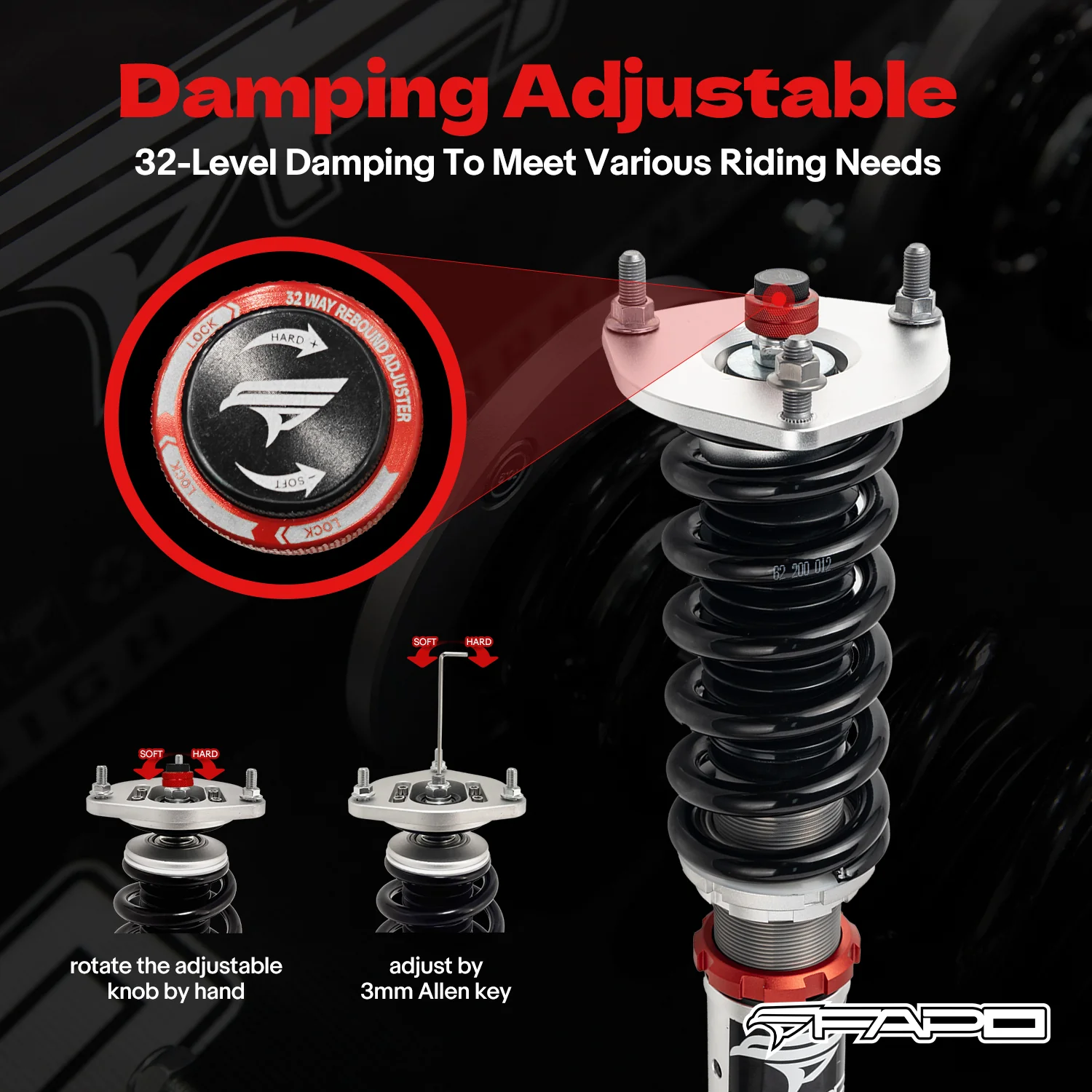 32-Level Damping Coilover For Infiniti G35X AWD V36 / G37X AWD / Q60 AWD V36/CV36 PF008630 - Image 3