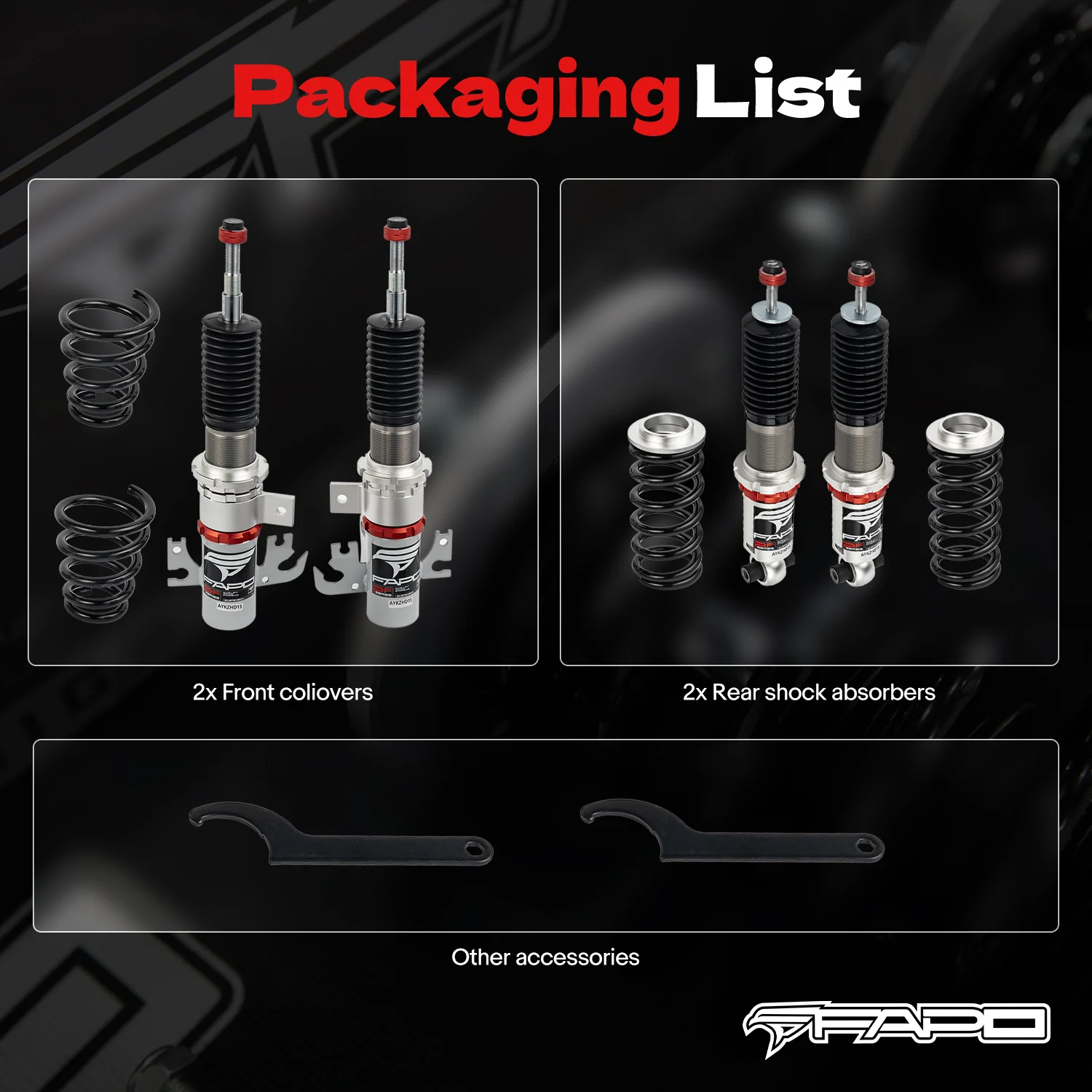 32-Level Damping Coilover for Pontiac G8 2008-2009 sedan & Holden Caprice 3rd Gen VM 2006-2013 PF008030 - Image 10