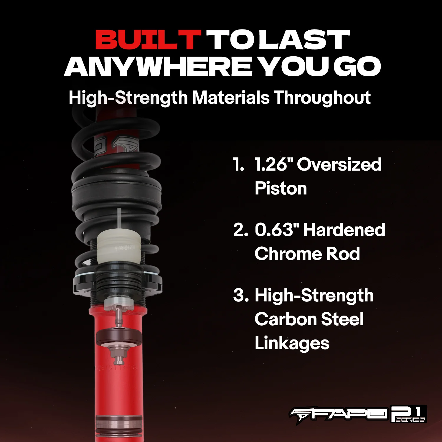 FAPO P1 Off-Road Full Set 0-2" Lift Struts For Toyota Hilux 2006-2025 - Image 7