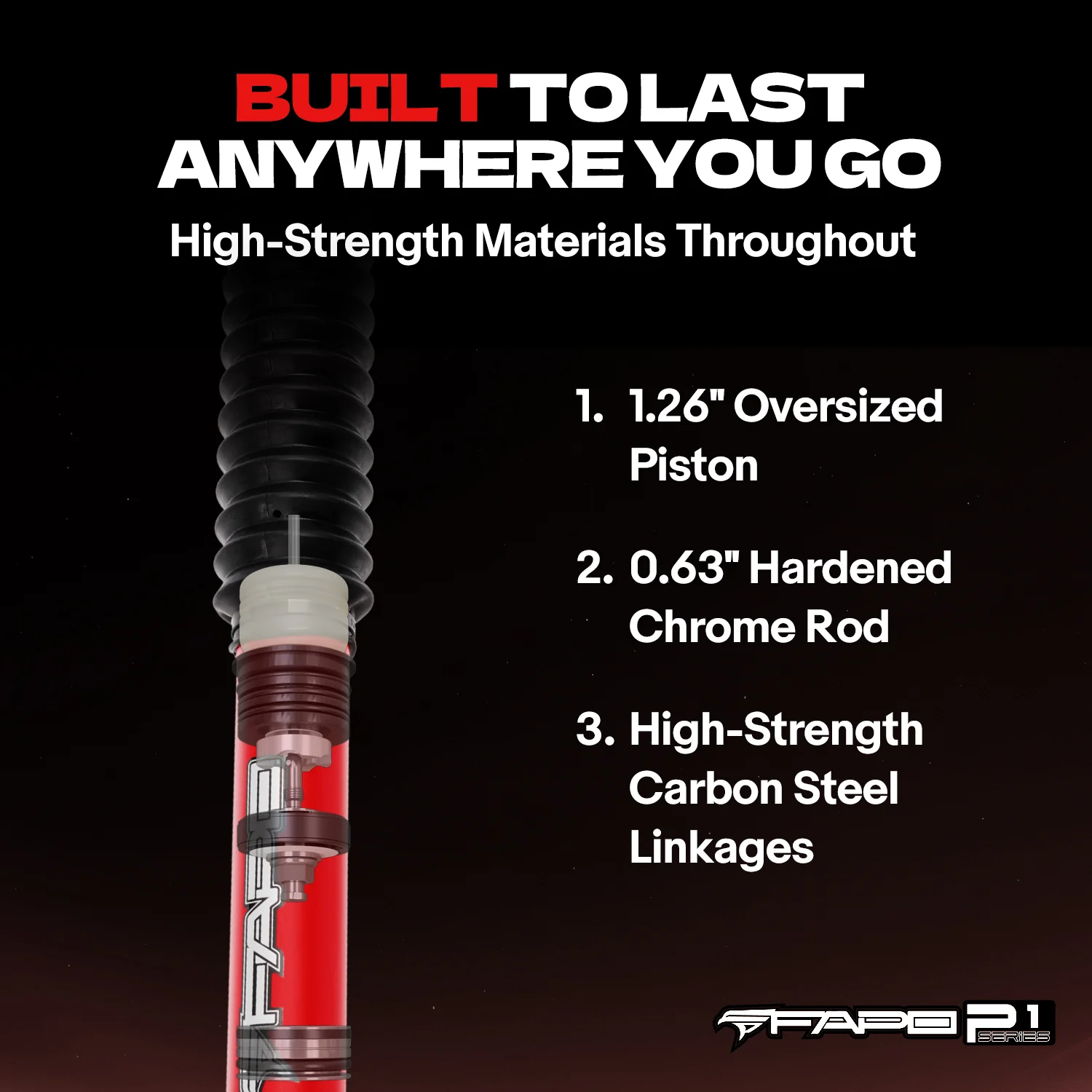 P1 Off-road Front shock for JEEP CHEROKEE XJ 1984 - 2001 3.5-4.5 in lift PA160710 - Image 4