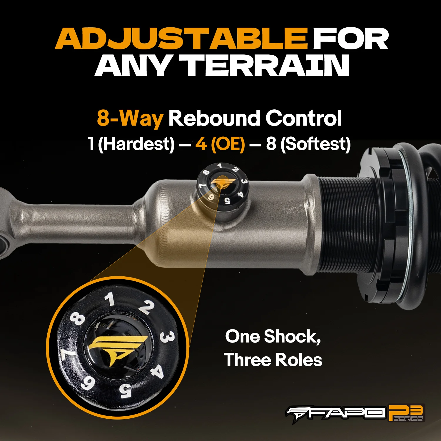 FAPO P3 Off Road 8-Stage Full Set 0-2 in Lift Struts For Toyota Hilux 2006-2025 - Image 4