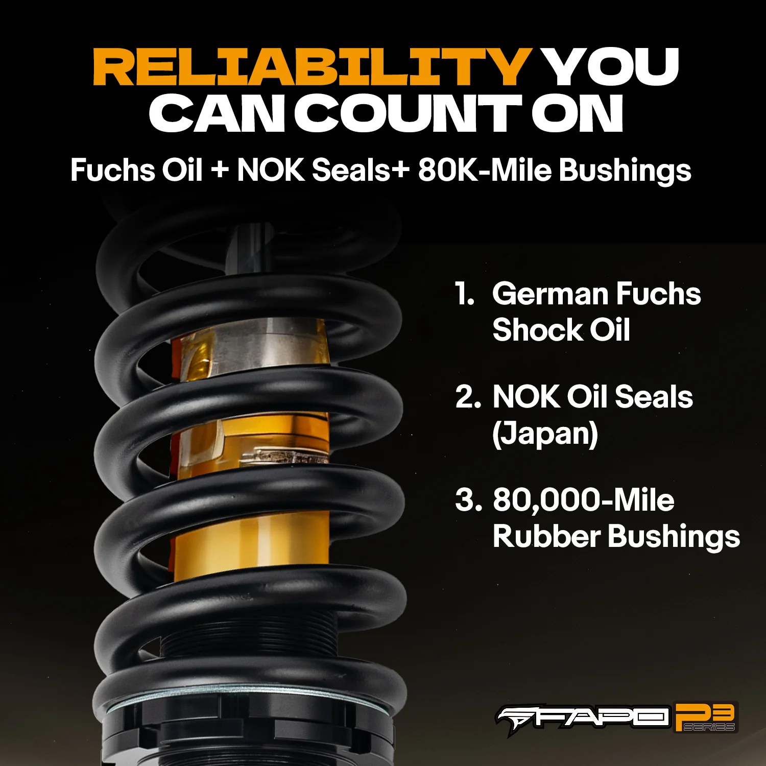 FAPO P3 Off Road 8-Stage Full Set 0-2 in Lift Struts For Toyota Hilux 2006-2025 - Image 6