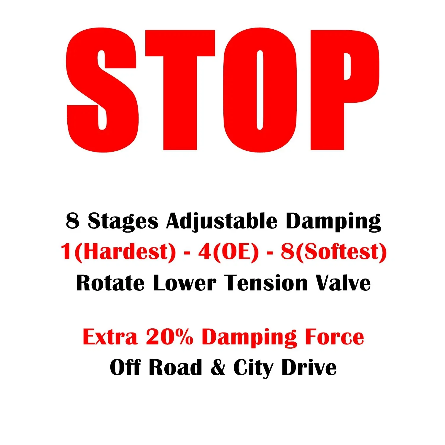 FAPO P3 Off Road 8-Stage Full Set 0-2 in Lift Struts For Toyota Hilux 2006-2025 - Image 16