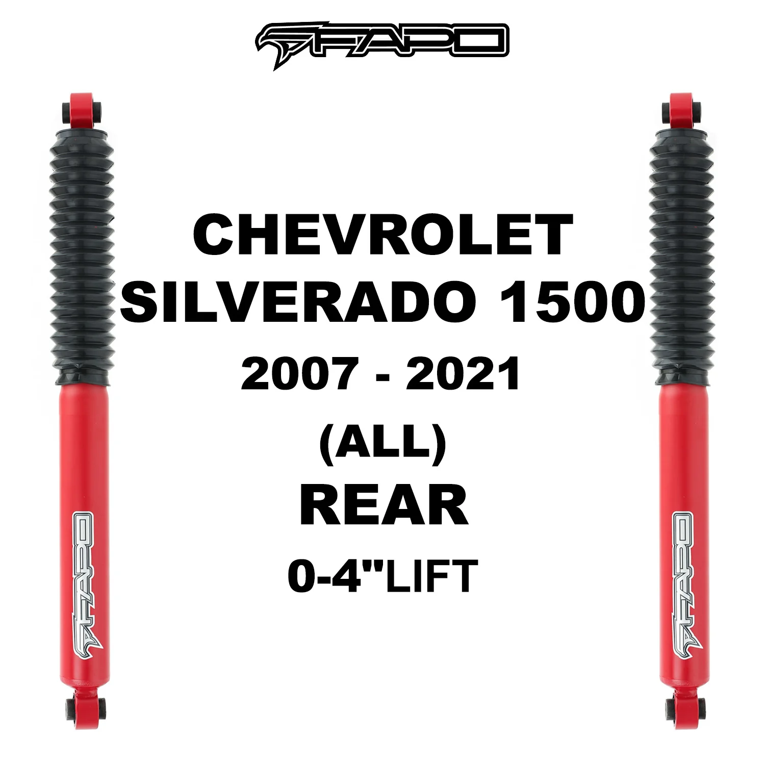 P1 Off-road Rear shock for CHEVROLET SILVERADO 1500 2007-2021 GMC SIERRA 1500 2007 - 2021 CHEVYROLET SILVERADO 1500 CLASSIC 2019-2019 GMC SIERRA 1500 CLASSIC 2019-2019 0-4 in lift PA162010 - Image 7