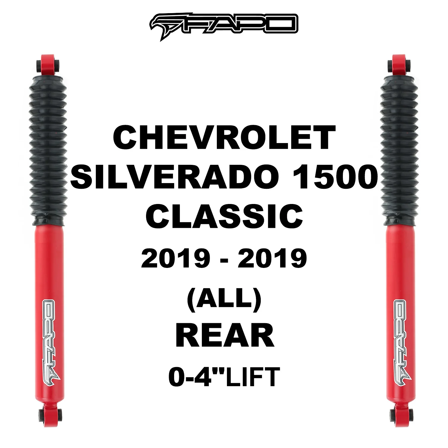 P1 Off-road Rear shock for CHEVROLET SILVERADO 1500 2007-2021 GMC SIERRA 1500 2007 - 2021 CHEVYROLET SILVERADO 1500 CLASSIC 2019-2019 GMC SIERRA 1500 CLASSIC 2019-2019 0-4 in lift PA162010 - Image 8