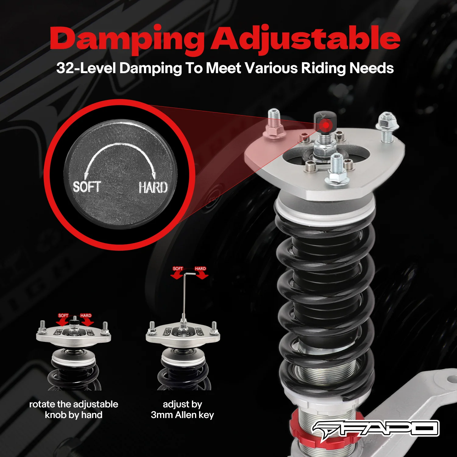 32-Level Damping Coilover for Honda Civic & SI 2001 -2005 EM2 EP3 PF002120 - Image 4