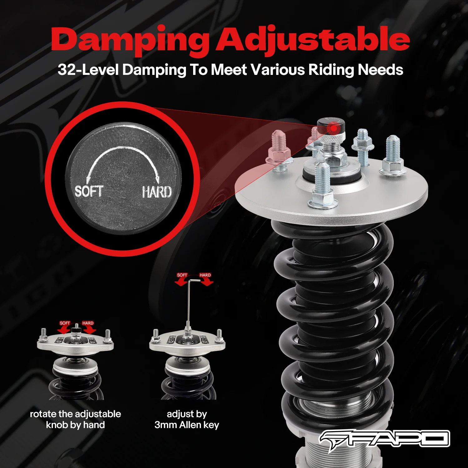 32-Level Damping Coilover for HONDA ACCORD 2003-2007 ACURA TSX 2004-2008 PF012320 - Image 4