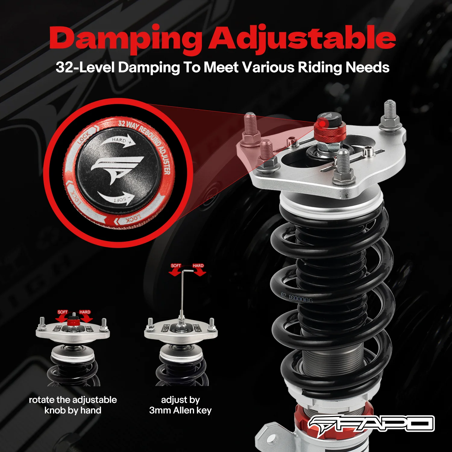 32-Level Damping Coilover for Honda Civic 2016-2025 / Honda Insight 2019-2022/Honda Integra 2022+ PF022730 - Image 4